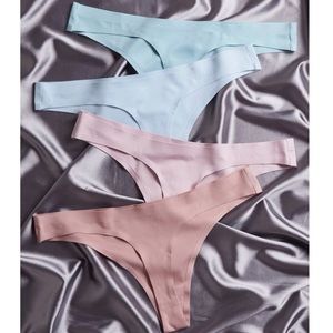 Shades of Black and Pink 4 pack seamless thong panty